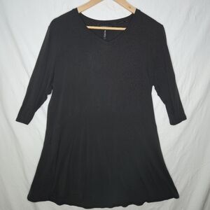 DKR & Co. Ladies Black Tunic Style Mid Length Sleeve Top Size XL